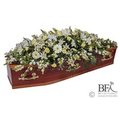 White &amp; Yellow Casket Spray