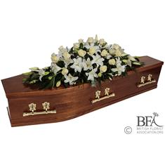 White Lily &amp; Rose Casket Spray